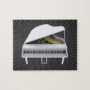 Puzzle: White Grand Piano Jigsaw Puzzle