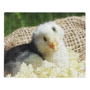 puzzle with, animals, happy living on farm