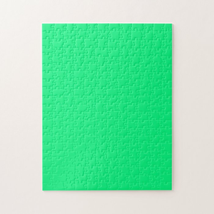 Puzzle with Bright Neon Green Background