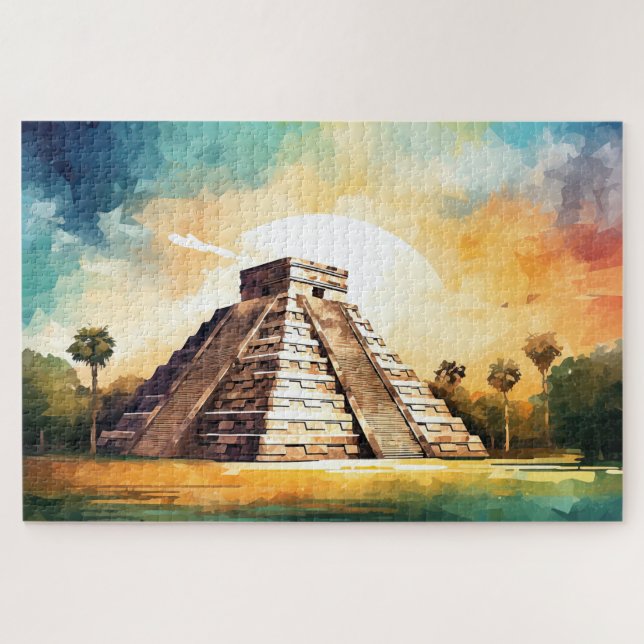 Puzzle with Chichen Itza, Mexico. (Horizontal)