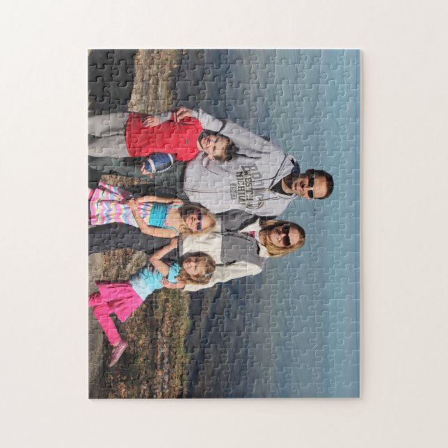 Puzzle with Chris, Sue & kids at lake (Vertical)