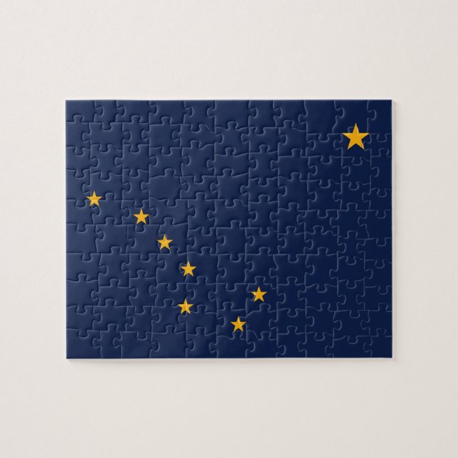 Puzzle with Flag of Alaska State (Horizontal)
