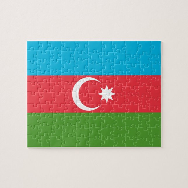 Puzzle with Flag of Azerbaijan (Horizontal)