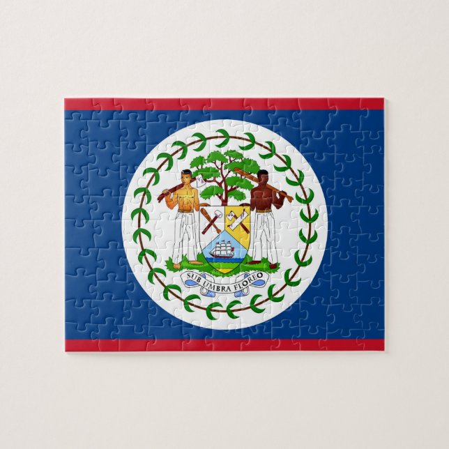Puzzle with Flag of Belize (Horizontal)