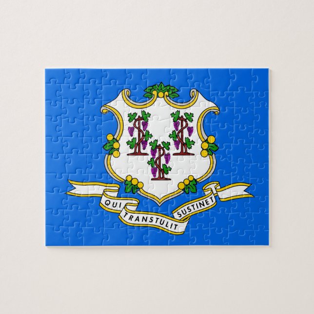 Puzzle with Flag of Connecticut State (Horizontal)