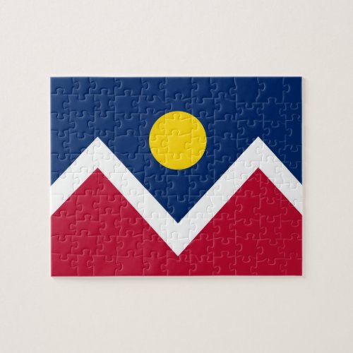 Puzzle with Flag of Denver City Colorado State