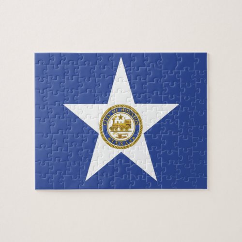 Puzzle with Flag of Houston City
