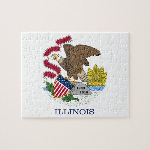 Puzzle with Flag of Illinois State