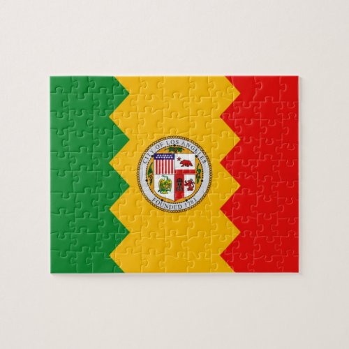 Puzzle with Flag of Los Angeles California State