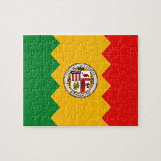 Puzzle with Flag of Los Angeles, California State (Horizontal)
