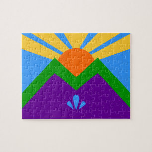 Puzzle with Flag of Manitou Springs, Colorado