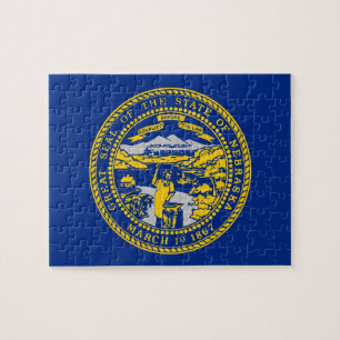 Puzzle with Flag of Nebraska State