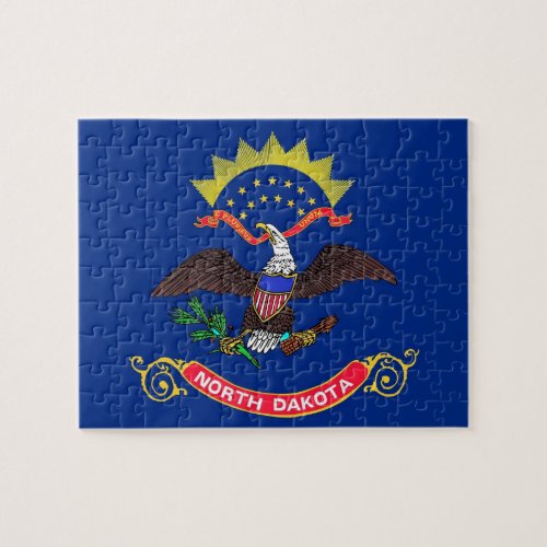 Puzzle with Flag of North Dakota State