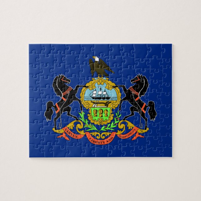 Puzzle with Flag of Pennsylvania State (Horizontal)
