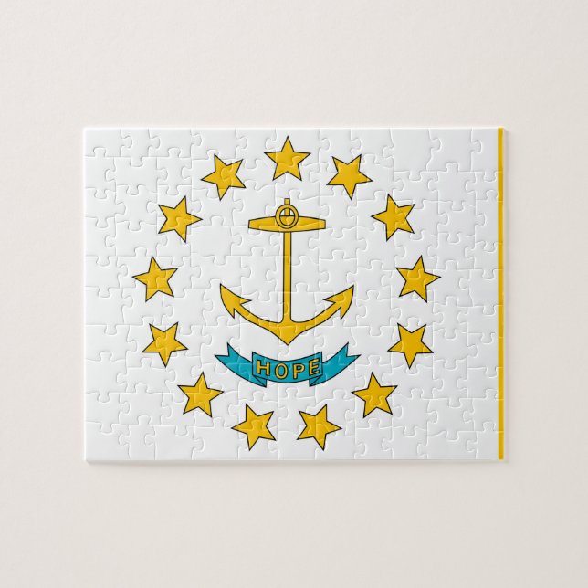 Puzzle with Flag of Rhode Island State (Horizontal)