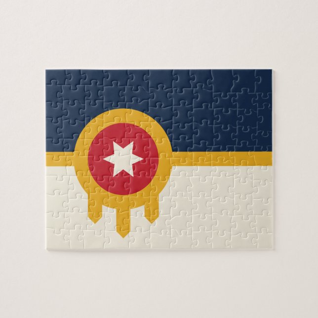 Puzzle with Flag of Tulsa, Oklahoma (Horizontal)