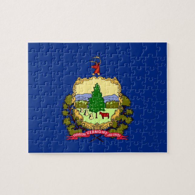Puzzle with Flag of Vermont State (Horizontal)