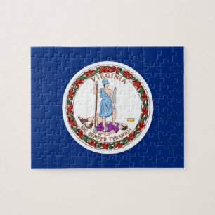 Puzzle with Flag of Virginia State