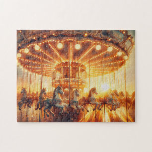 puzzle with giftbox vintage carousel