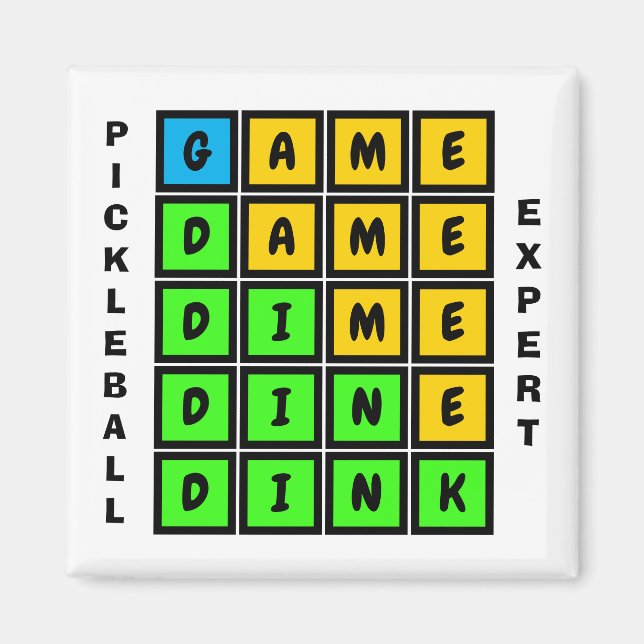 Puzzle WORD GAME DINK Pickleball Magnet (Front)