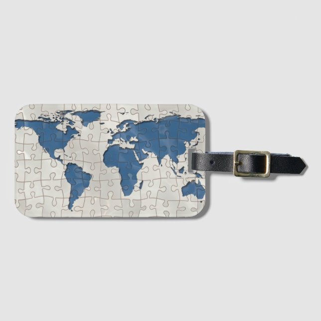 Puzzle world luggage tag (Front Horizontal)