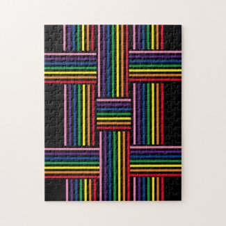Puzzle - Woven Rainbow Colored Ribbons