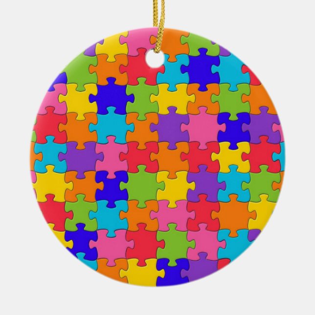 Puzzled Collection Ceramic Ornament (Front)