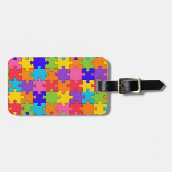 Puzzled Collection Luggage Tag by nselter at Zazzle