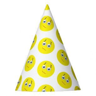 Puzzled Confused Emoji Party Hat