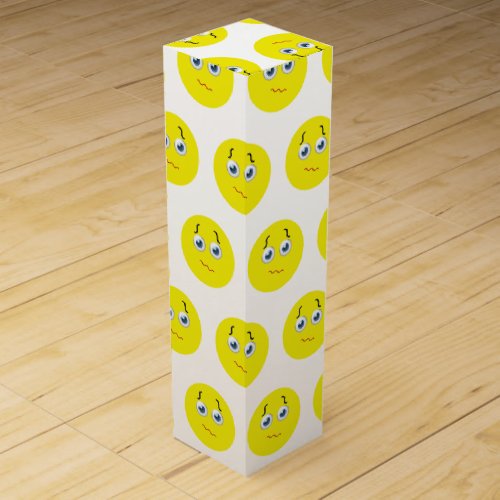 Puzzled Confused Emoji Wine Box