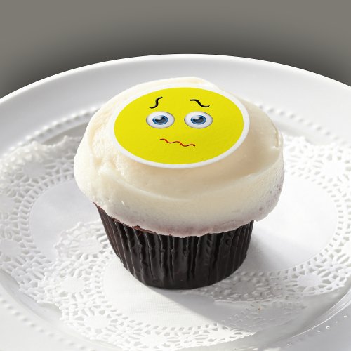 Puzzled Emoji Birthday Party Edible Frosting Rounds