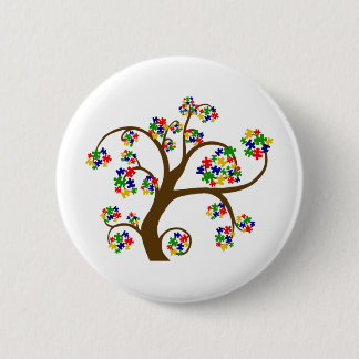 Puzzled Tree of Life Pinback Button