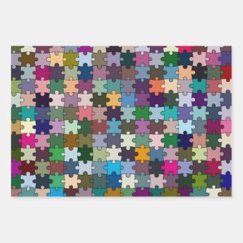 Puzzler Wrapping Paper Sheets by ellejai at Zazzle