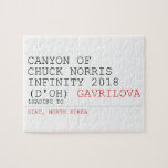 Canyon of chuck norris INFinity 2018 (D'oh)  Puzzles