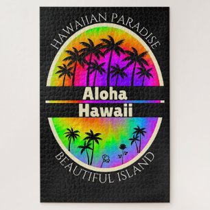 PUZZLES: ADULT Hawaiian Paradise Aloha Palm Trees  Jigsaw Puzzle
