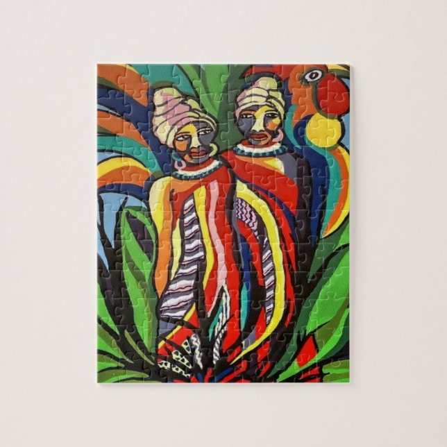 Puzzles African Women Parrots (Vertical)