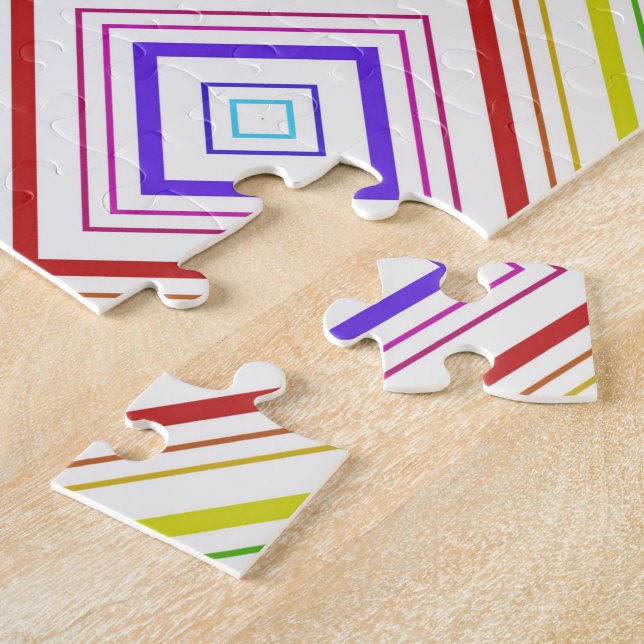 Puzzles Assorted Colors Yellow & White Stripe  (Side)