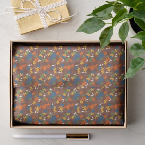 Puzzles - Autumn Color Outline Color Background Tissue Paper