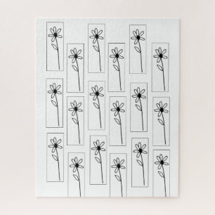 Puzzles Black Flowers