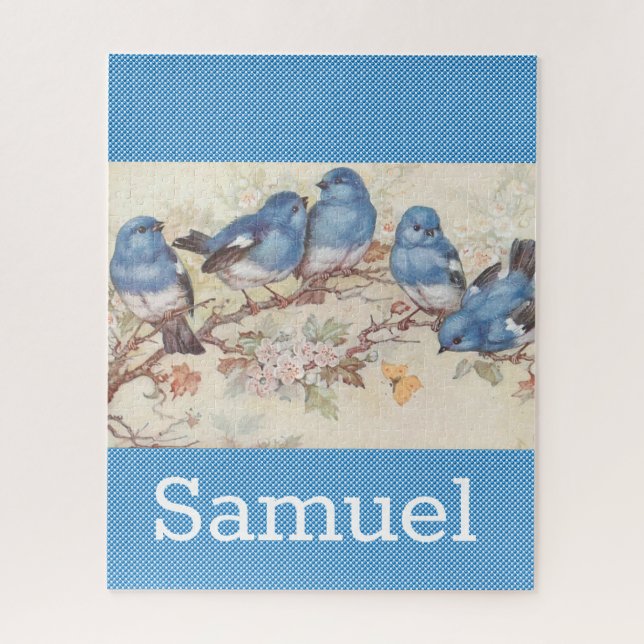 Puzzles Blue Birds Vintage (Vertical)