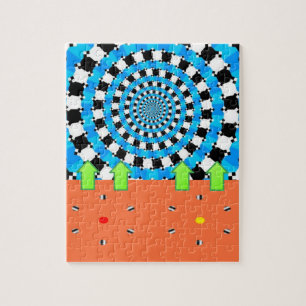 Puzzles Blue Black Circular Arrow