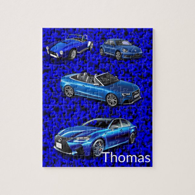 Puzzles Blue Cars (Vertical)
