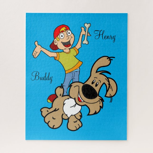 Puzzles Boy Dog Bone (Vertical)
