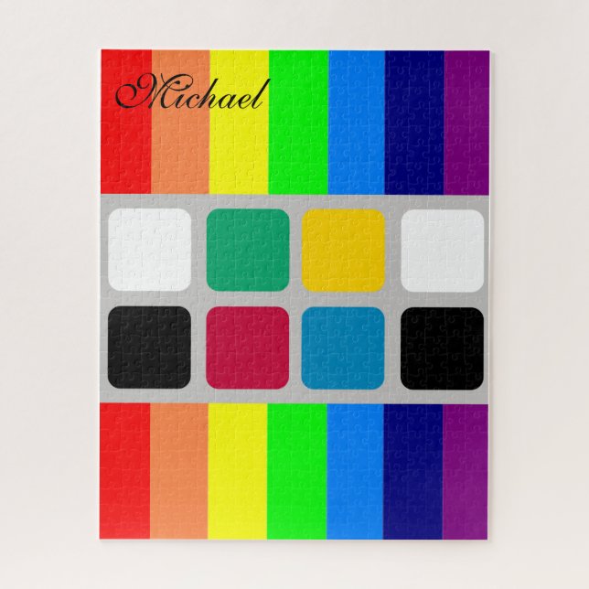 Puzzles Bright Colorful Colors Pattern (Vertical)