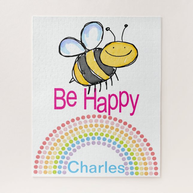 Puzzles Bumblebee Rainbow Be Happy (Vertical)