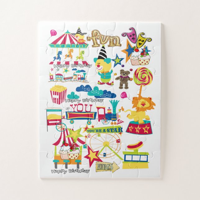 Puzzles Carnival Circus Happy Birthday  (Vertical)