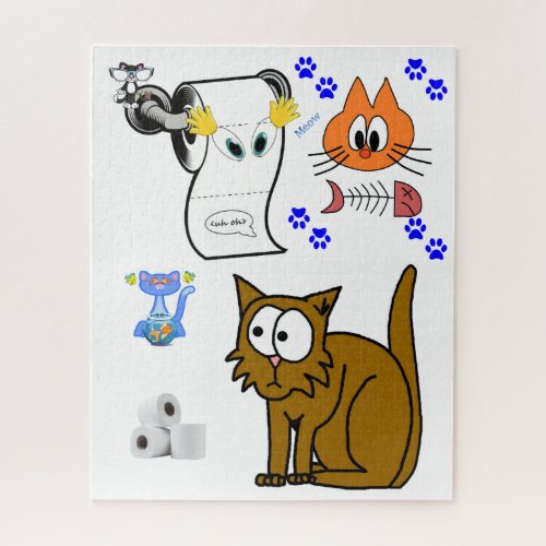 Puzzles Cats Kittens Fish Bones Toilet Paper