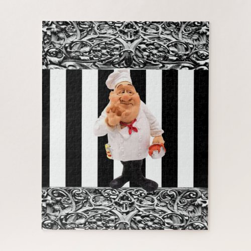 Puzzles Chef Black   White Stripe