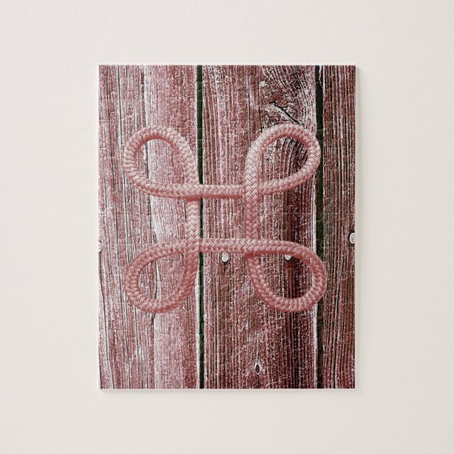 Puzzles Cherry Wood Red Rope (Vertical)