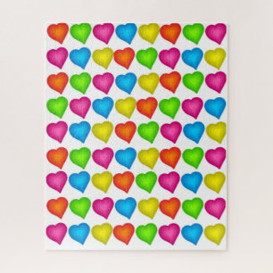 Puzzles Colored Hearts